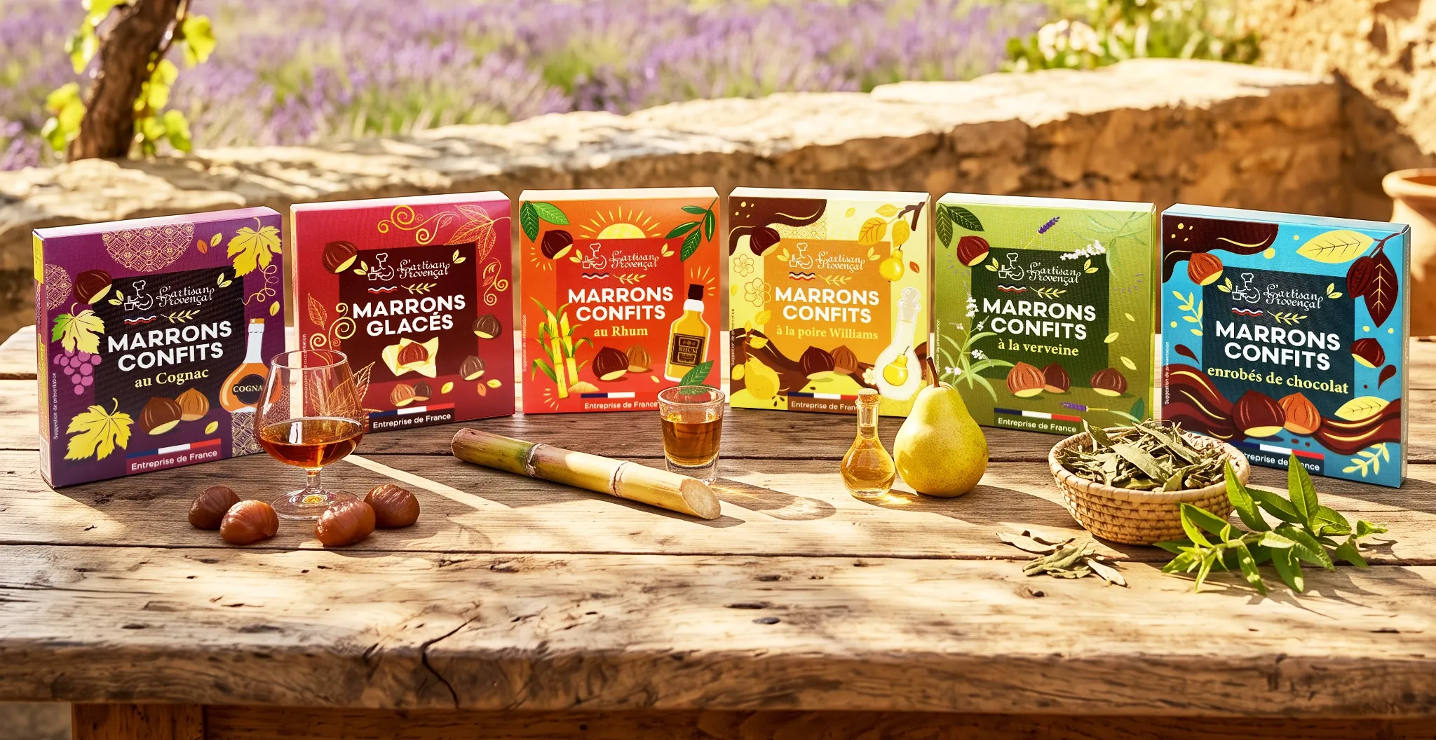 étuis de 4 marrons